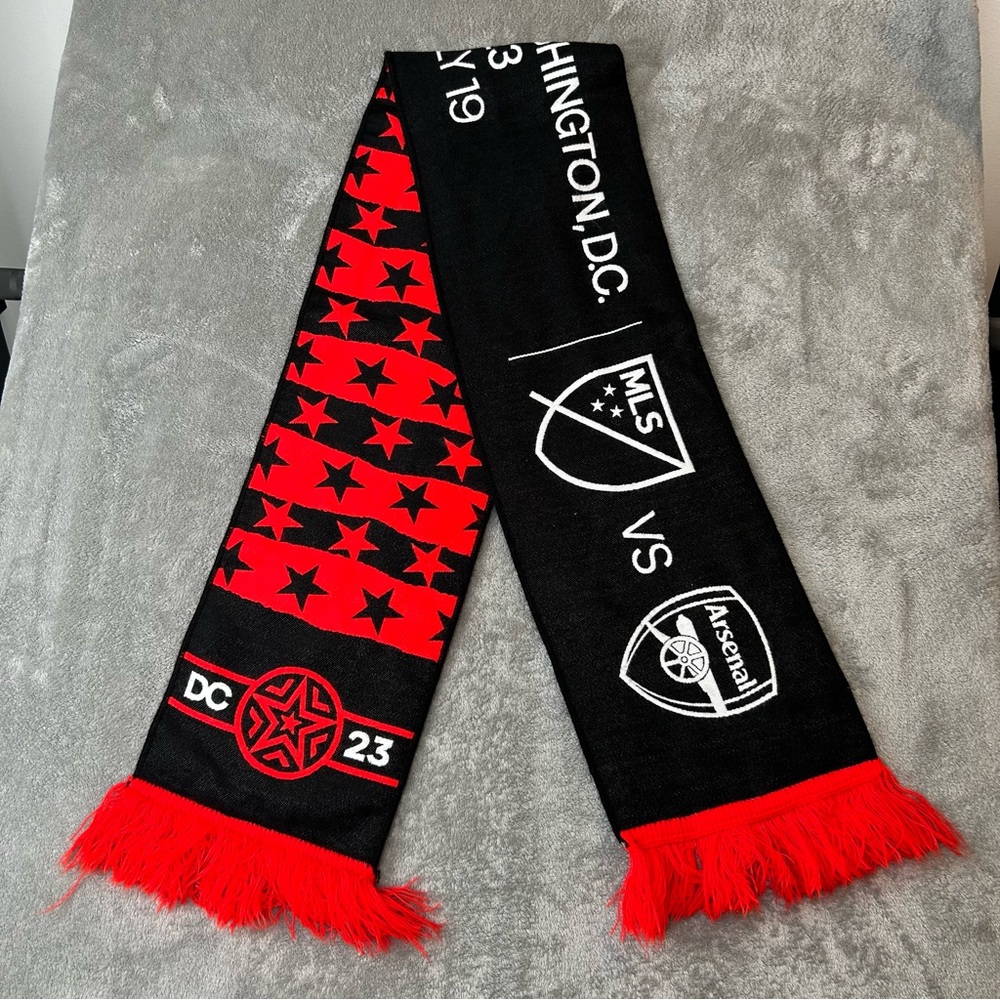 DC‎ 2023 MLS All Star Game MLS vs Arsenal FC Gunners Scarf Color Black & Red